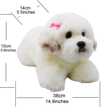 Realistic Maltese Dog Stuffed Animal Plush Toy